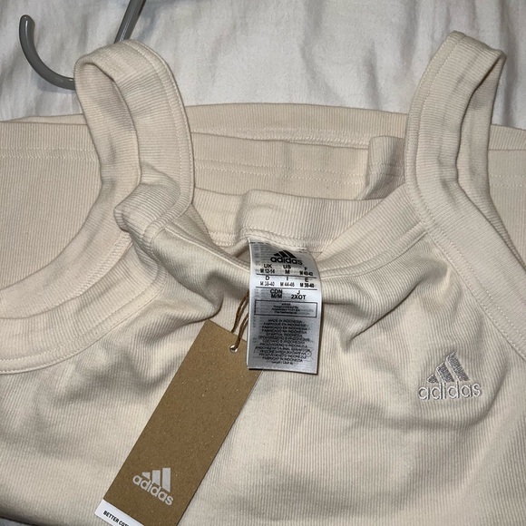 NWT cream ribbed Adidas tank top - Picture 3 of 3